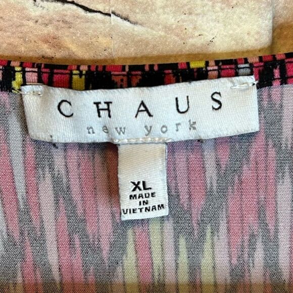 5 for $25🔥XL Chaus New York Pink Multi-Color Pink Half Zip Blouse - Picture 3 of 5